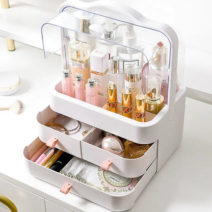 Makeup Organizer Cosmetic Storage Box with Handle